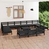 vidaXL 14 pcs conjunto lounge de jardim pinho maci&ccedil;o preto