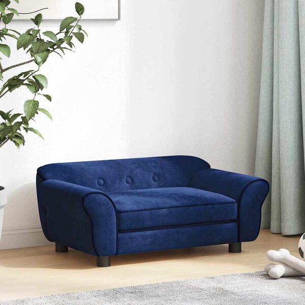 vidaXL Sofá para cães 72x45x30 cm pelúcia azul