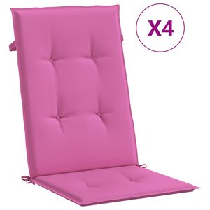 vidaXL Almofad&otilde;es cadeira de encosto alto 4 pcs tecido rosa