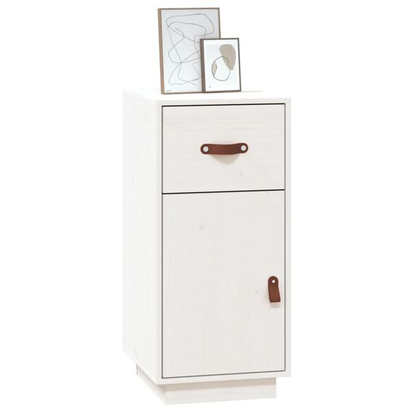 vidaXL Aparador 34x40x75 cm madeira de pinho maciça branco