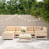 vidaXL 7 pcs conjunto de sof&aacute;s para jardim madeira de pinho maci&ccedil;a