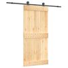 vidaXL Porta Deslizante Natural e Preto 95 x 210 cm