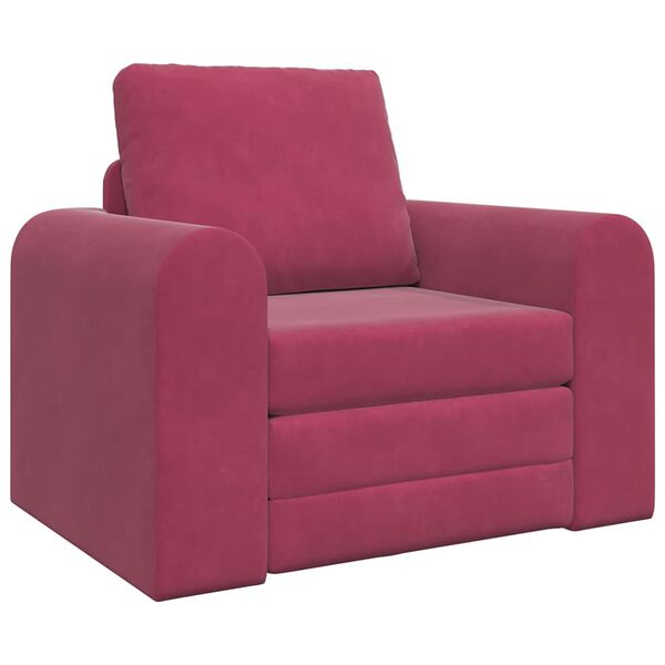 vidaXL Sofá-Cama Vinho Vermelho 98 x 71 x 83 cm Veludo