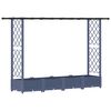 vidaXL Cama Elevada com Treli&ccedil;a e Telhado Cinzento 203 x 40 x 121 cm