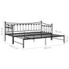 vidaXL Estrutura sof&aacute;-cama de puxar 90x200 cm metal preto