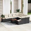 vidaXL Conjunto de Sof&aacute; de Jardim 9 pcs Preto Rattan Sint&eacute;tico