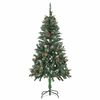 vidaXL &Aacute;rvore Natal artificial pr&eacute;-iluminada c/ bolas e pinhas 150 cm