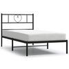 vidaXL Estrutura de cama com cabeceira 100x190 cm metal preto