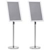 vidaXL Suportes para P&ocirc;steres 2 pcs Prateado 45 x 32,7 x 108 cm