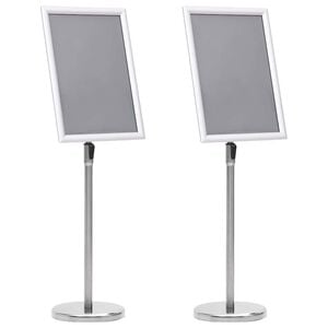 vidaXL Suportes para P&ocirc;steres 2 pcs Prateado 45 x 32,7 x 108 cm