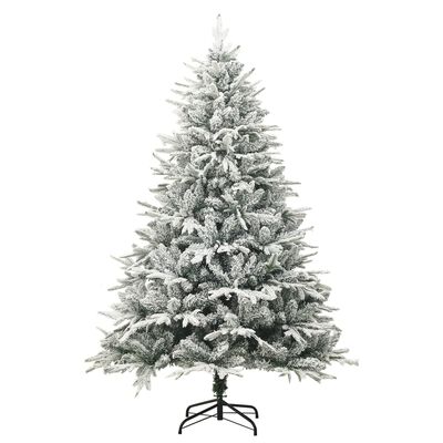vidaXL Árvore de Natal artificial com neve 150 cm PVC e PE verde