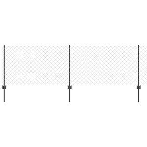 vidaXL Cerca com Poste Cinzento