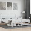 vidaXL Estrutura de cama com cabeceira e p&eacute;s 160x200 cm metal branco