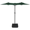 vidaXL Guarda-sol de jardim c/ cabeça dupla/luzes LED 316x145 cm verde