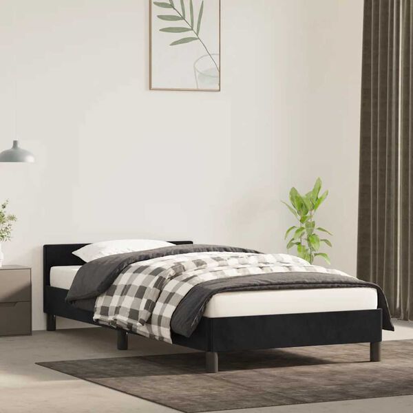 vidaXL Estrutura de cama sem colchão 100x200 cm veludo preto