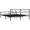 vidaXL Estrutura de cama com cabeceira e p&eacute;s 183x213 cm metal preto