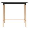 vidaXL Mesa de bar 120x60x105 cm MDF e madeira de faia maci&ccedil;a preto