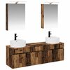 vidaXL Conjunto de Arm&aacute;rios para Banheiro 5 pcs Madeira antiga