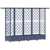 vidaXL Cama Elevada com Treli&ccedil;a e Telhado Cinzento 202,5 x 40 x 121 cm