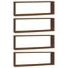 vidaXL Prateleiras em cubo 4pcs derivados de madeira carvalho castanho