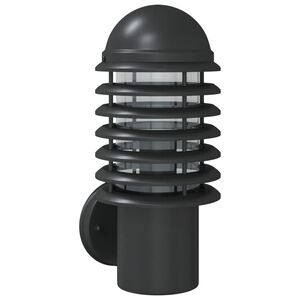 vidaXL Candeeiro de parede para exterior a&ccedil;o inoxid&aacute;vel preto