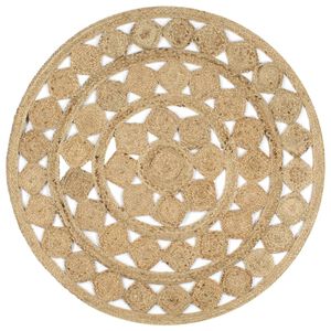 vidaXL Tapete artesanal em juta tran&ccedil;ada 120 cm