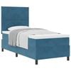 vidaXL Cama Box com cabeceira Azul Escuro 90 x 200 cm Veludo