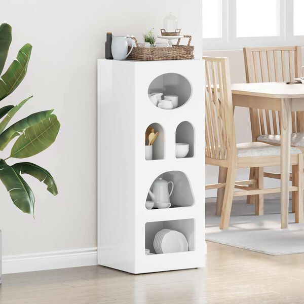 vidaXL Buffet Branco Brilhante 40 x 35 x 100,5 cm Madeira processada