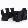 vidaXL 7 pcs conjunto de jantar para jardim com almofad&otilde;es preto