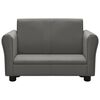 vidaXL Sof&aacute; infantil com banco couro artificial cinzento