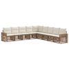 vidaXL Conjunto de Sof&aacute; de Jardim 9 pcs Bege e Branco Creme vime PE