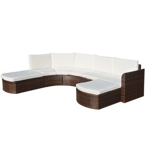vidaXL Conjunto de sof&aacute;s de jardim 16 pcs vime castanho