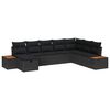 vidaXL Conjunto de Sof&aacute; de Jardim com almofada Preto vime PE