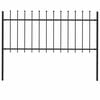 vidaXL Cerca de jardim Woerden com ponta em forma de lan&ccedil;a, em a&ccedil;o, 170 x 80 cm, preto