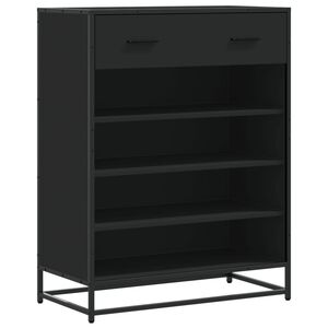 vidaXL Sapateira 75x38x97,5 cm derivados de madeira/metal preto