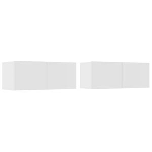 vidaXL M&oacute;veis TV 2pcs 80x30x30cm derivados de madeira branco