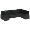 vidaXL Conjunto de Sof&aacute;s 8 unid. Preto vime PE