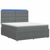 vidaXL Cama Box com LED e Colch&atilde;o Cinzento-Escuro 140 x 190 cm Tecido