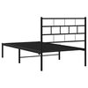 vidaXL Estrutura de cama metal s/ colchão c/ cabeceira 75x190 cm preto