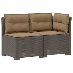 vidaXL Sof&aacute; de Jardim 2 Lugares com Almofadas Look Rattan PP