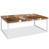vidaXL Mesa de centro em resina de teca 110x60x40 cm