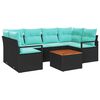 vidaXL Conjunto de Sof&aacute; de Jardim 7 unid. Preto vime PE