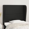 vidaXL Cabeceira de cama c/ abas couro artif. 93x23x118/128 cm preto