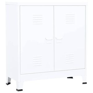 vidaXL Aparador de arruma&ccedil;&atilde;o industrial 90x40x100 cm a&ccedil;o branco