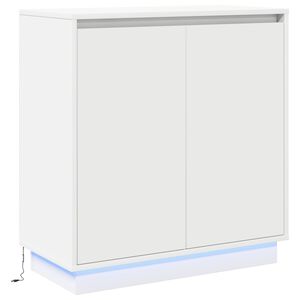 vidaXL Aparador LED Branco 71 x 34,5 x 75 cm Derivados de Madeira