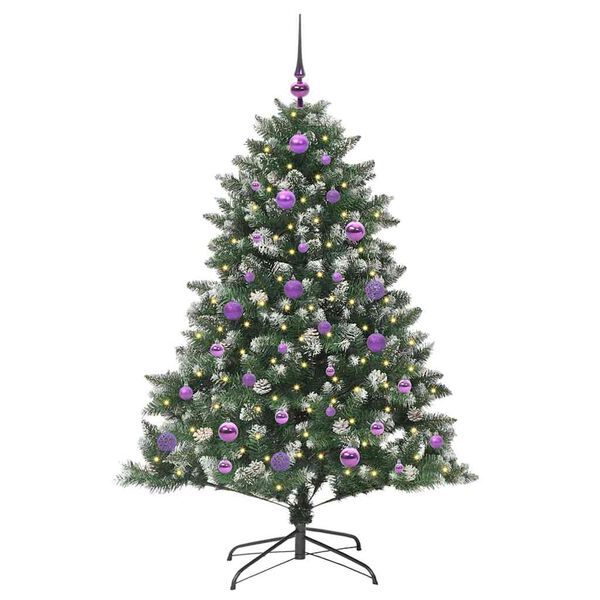 vidaXL &Aacute;rvore de Natal Artificial Verde 150 cm PVC, Pl&aacute;stico e A&ccedil;o