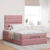 moldura de cama otomana vidaXL com colch&otilde;es rosa 120x190 cm Veludo