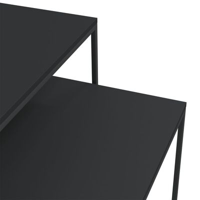 vidaXL Conjunto de mesas de centro 2 pcs derivados de madeira e metal