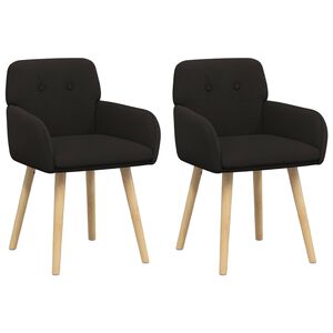vidaXL Cadeiras de Jantar 2 unid. Boucl&eacute; Preto 59 x 57 x 85 cm