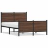 vidaXL Estrutura de cama sem colch&atilde;o 137x190cm metal carvalho castanho